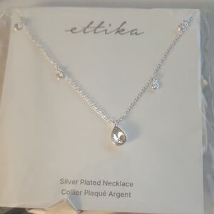Ettika Silver Teardrop Necklace